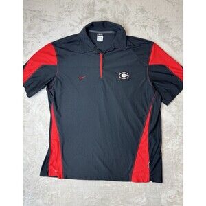 Nike Dri-FIT Georgia Bulldogs Polo Shirt Black Red Men’s XL NCAA Golf Coach